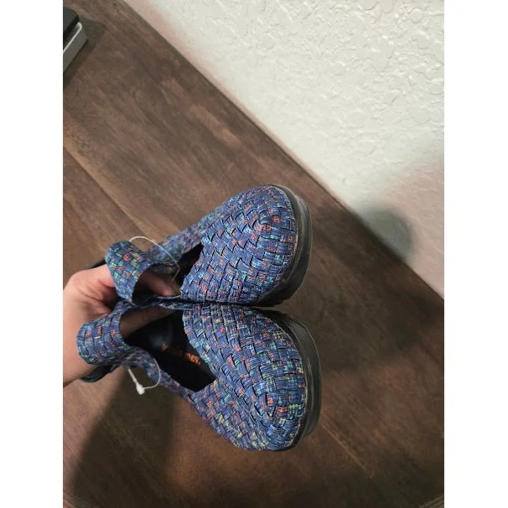 Bernie Mev Blue Printed Wedges